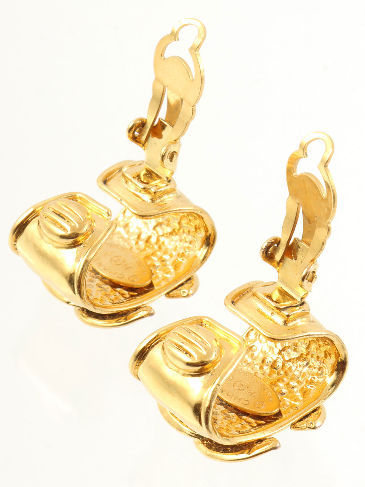 1994 Square CC Mark Earrings Gold
