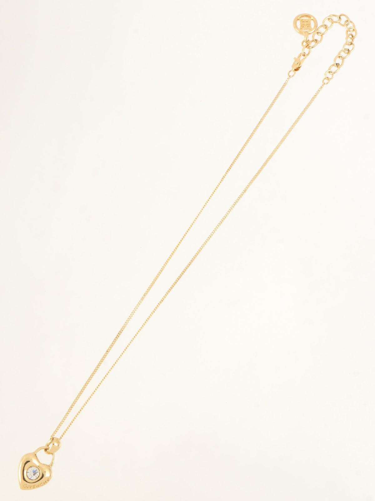 ラインストーンロゴハートモチーフネックレス ゴールド