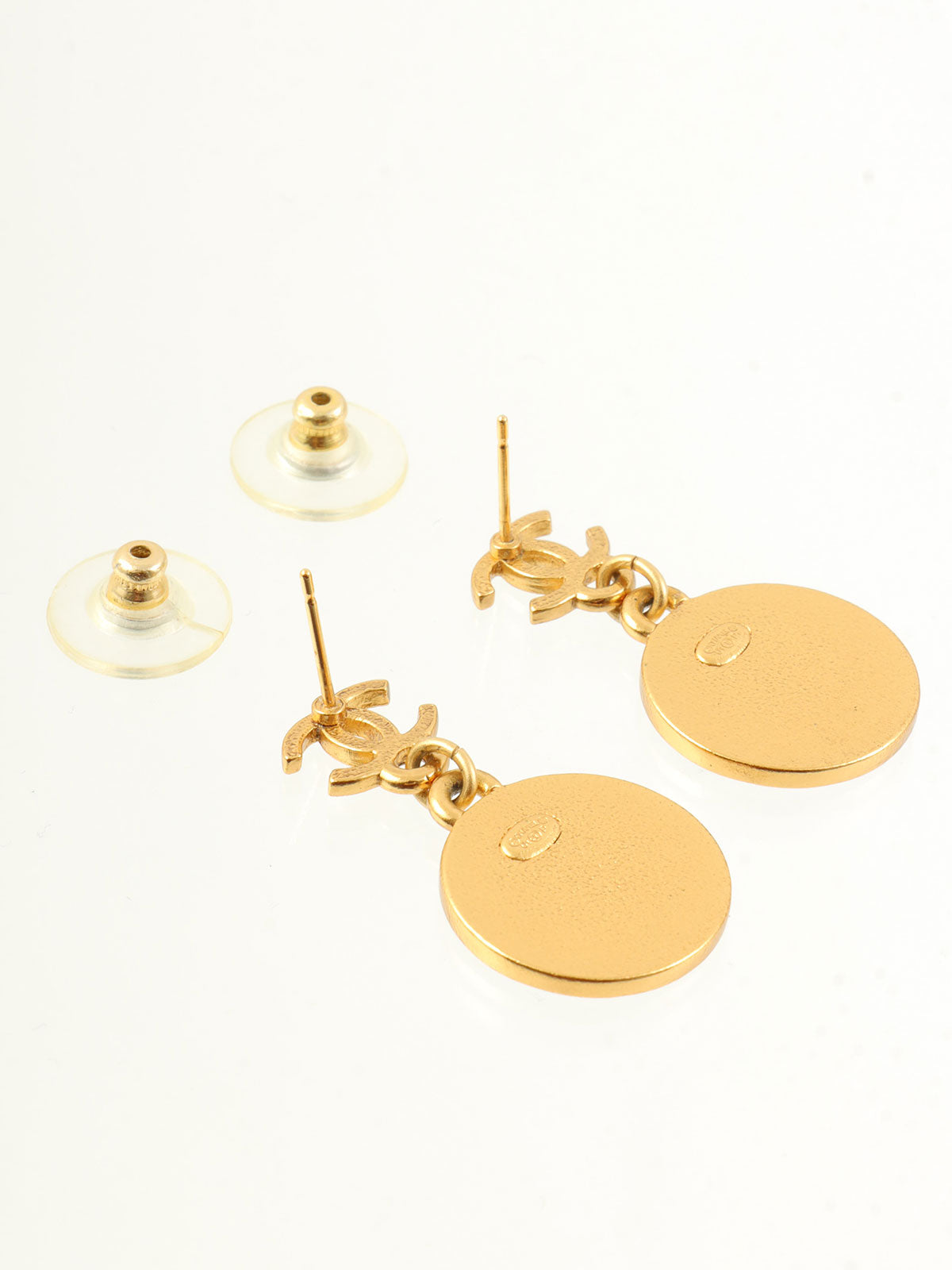 2001年製 CCマークラウンドスタースウィングピアス ブラック／ゴールド