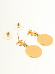 2001年製 CCマークラウンドスタースウィングピアス ブラック／ゴールド