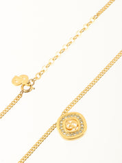 ラインストーンロゴネックレス ゴールド