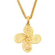 1995 Clover Motif CC Mark Chain Necklace Gold