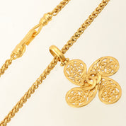 1995 Clover Motif CC Mark Chain Necklace Gold