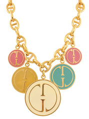 ロゴチャームチェーンネックレス ゴールド/マルチ