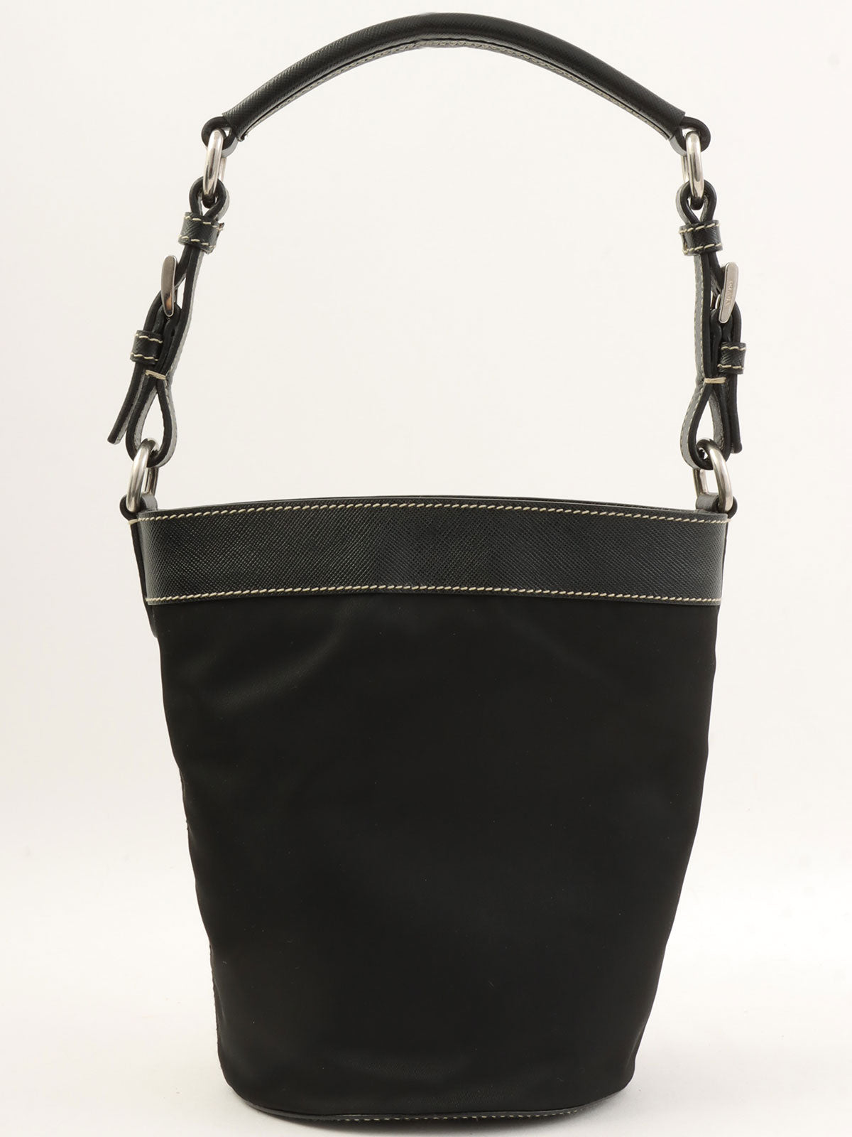 黑色尼龙水桶单肩包