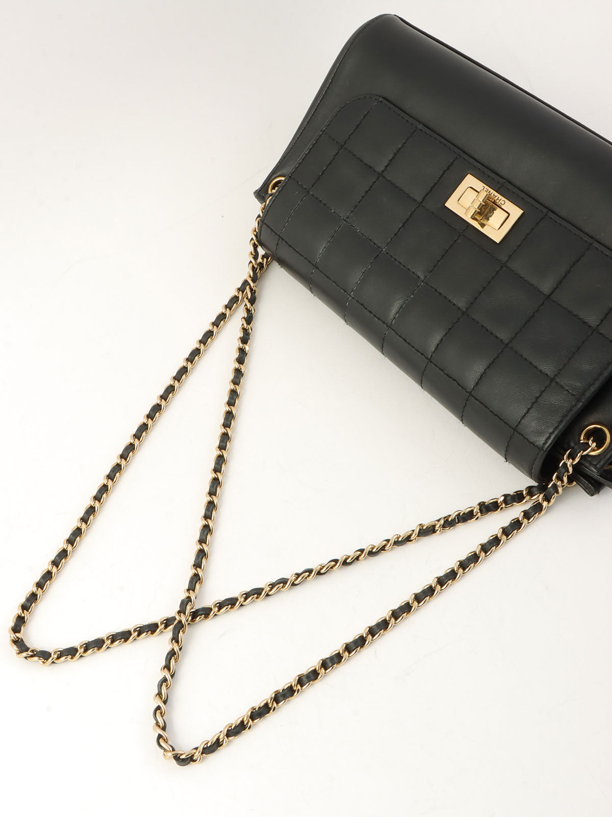 2001 Chocolate Bar 2.55cc Mark Chain Bag, Black