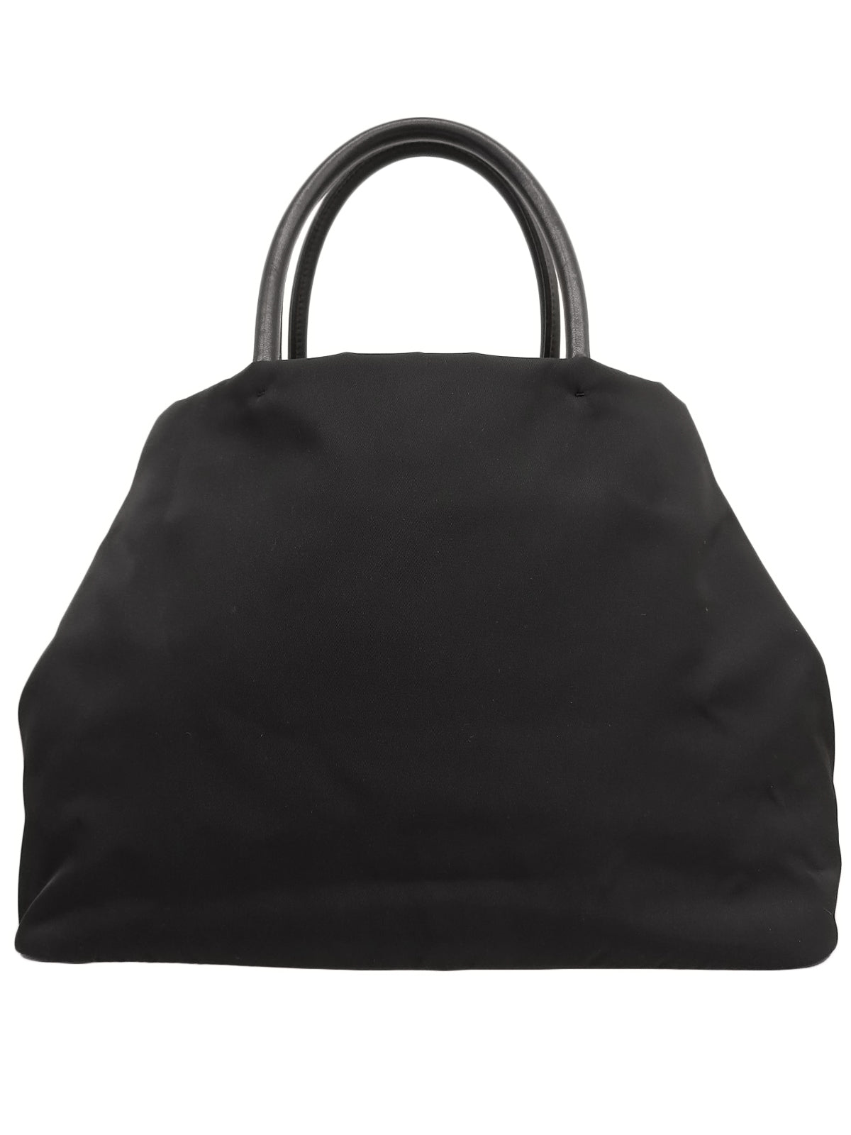 Nylon Ribbon Motif Logo Plate 2-Way Bag Black