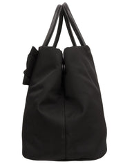 Nylon Ribbon Motif Logo Plate 2-Way Bag Black