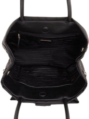 Nylon Ribbon Motif Logo Plate 2-Way Bag Black