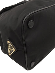 Nylon Ribbon Motif Logo Plate 2-Way Bag Black