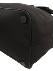 尼龙织带图案Logo牌双肩包（黑色）