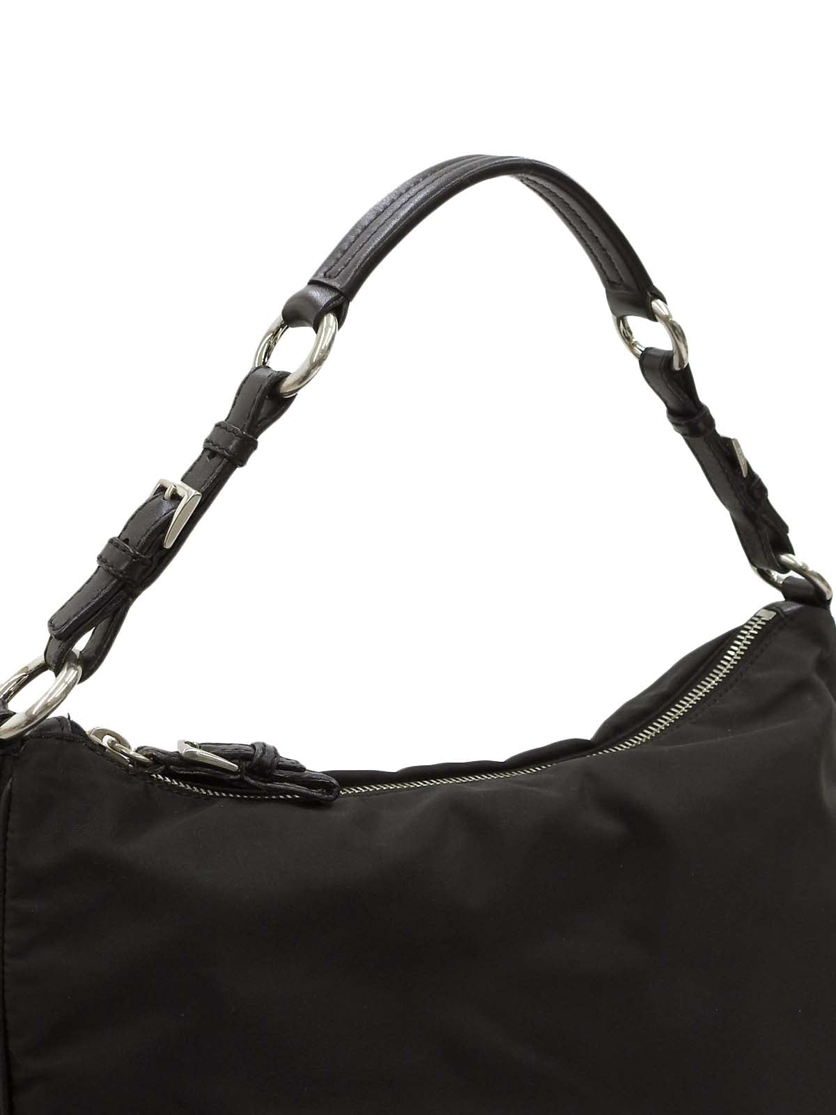 Logo Plate One Shoulder Bag Black