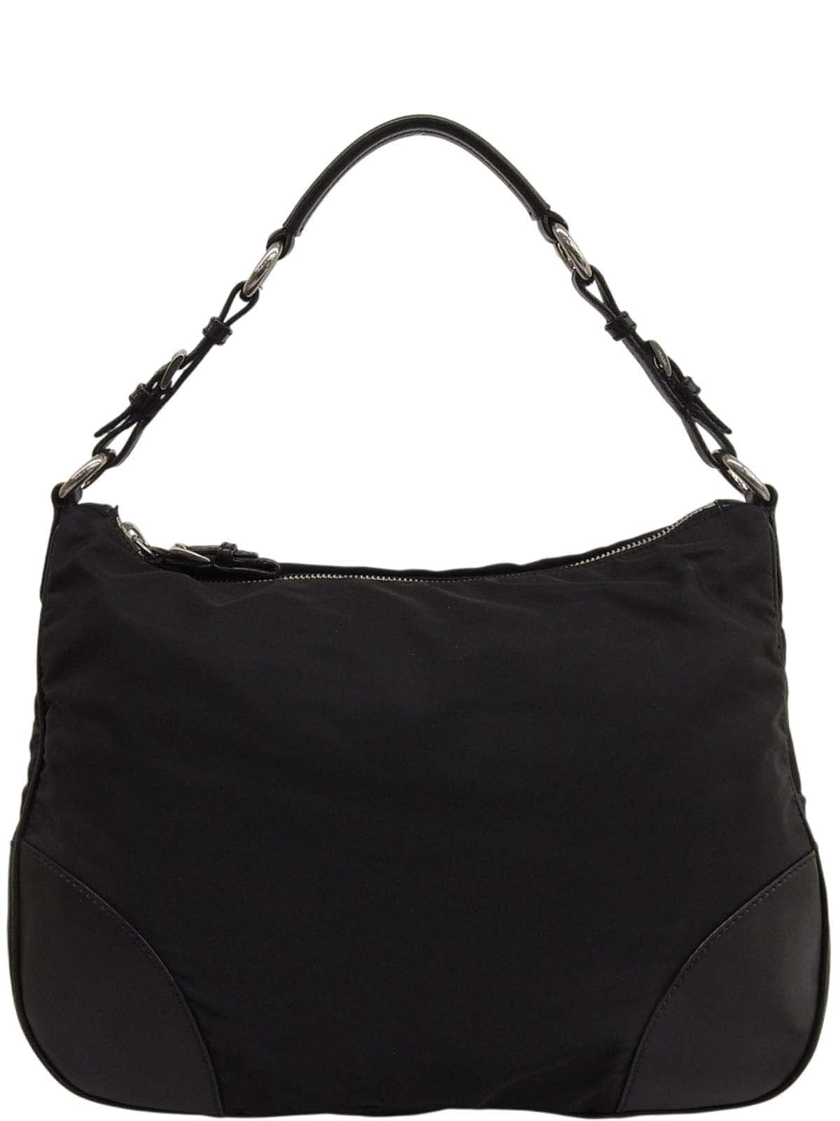 Logo Plate One Shoulder Bag Black
