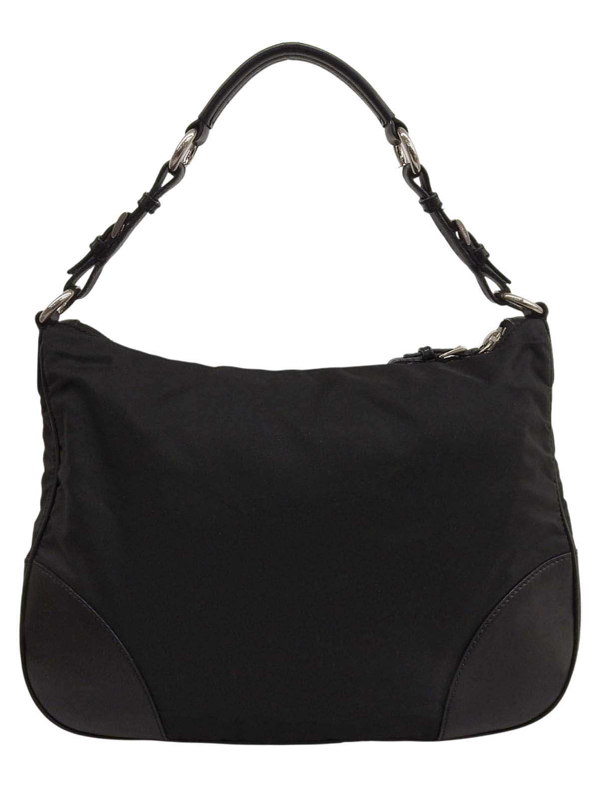 Logo Plate One Shoulder Bag Black