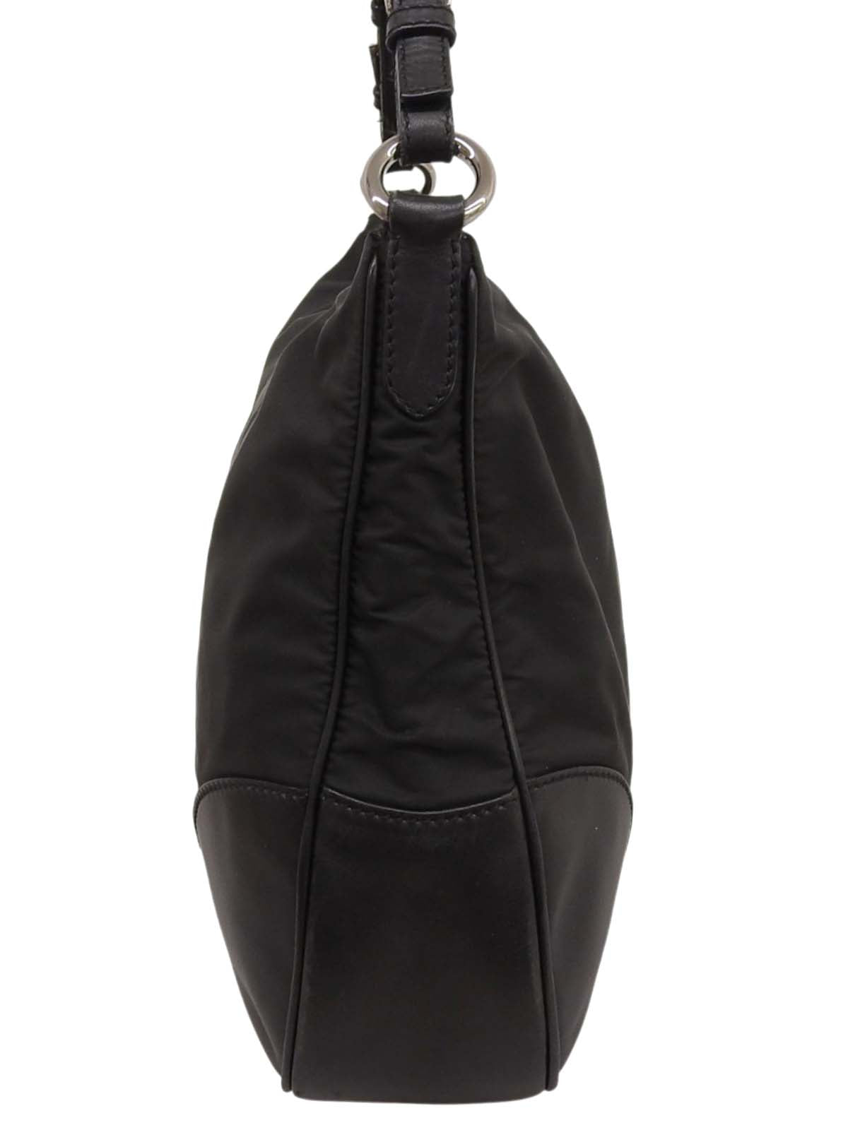 Logo Plate One Shoulder Bag Black