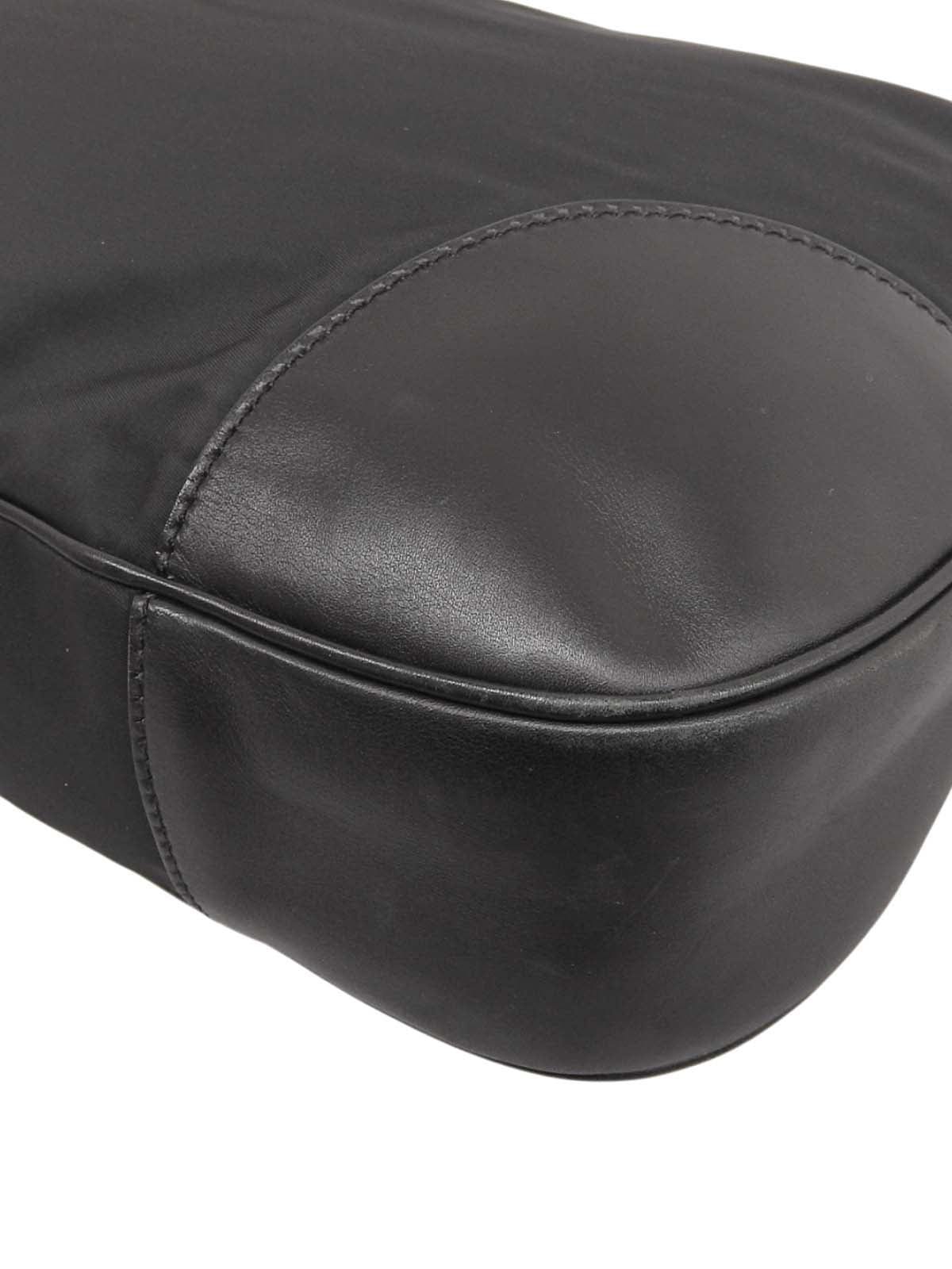 Logo Plate One Shoulder Bag Black