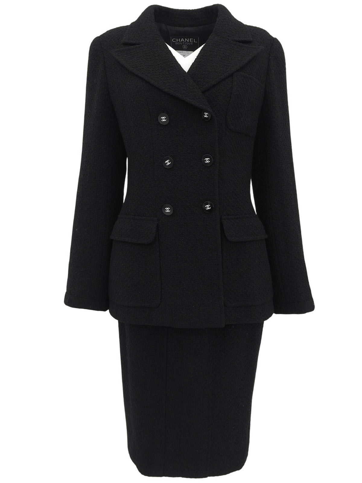 Back logo CC mark button double-breasted set up black