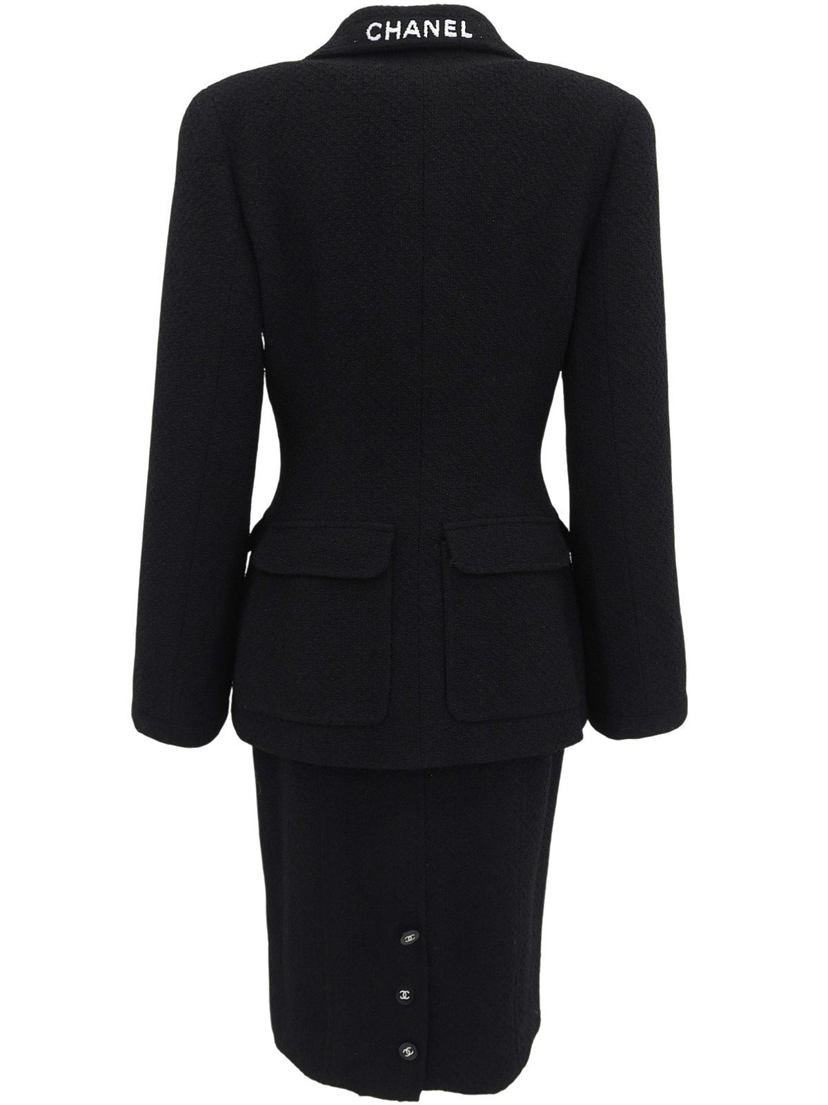 Back logo CC mark button double-breasted set up black