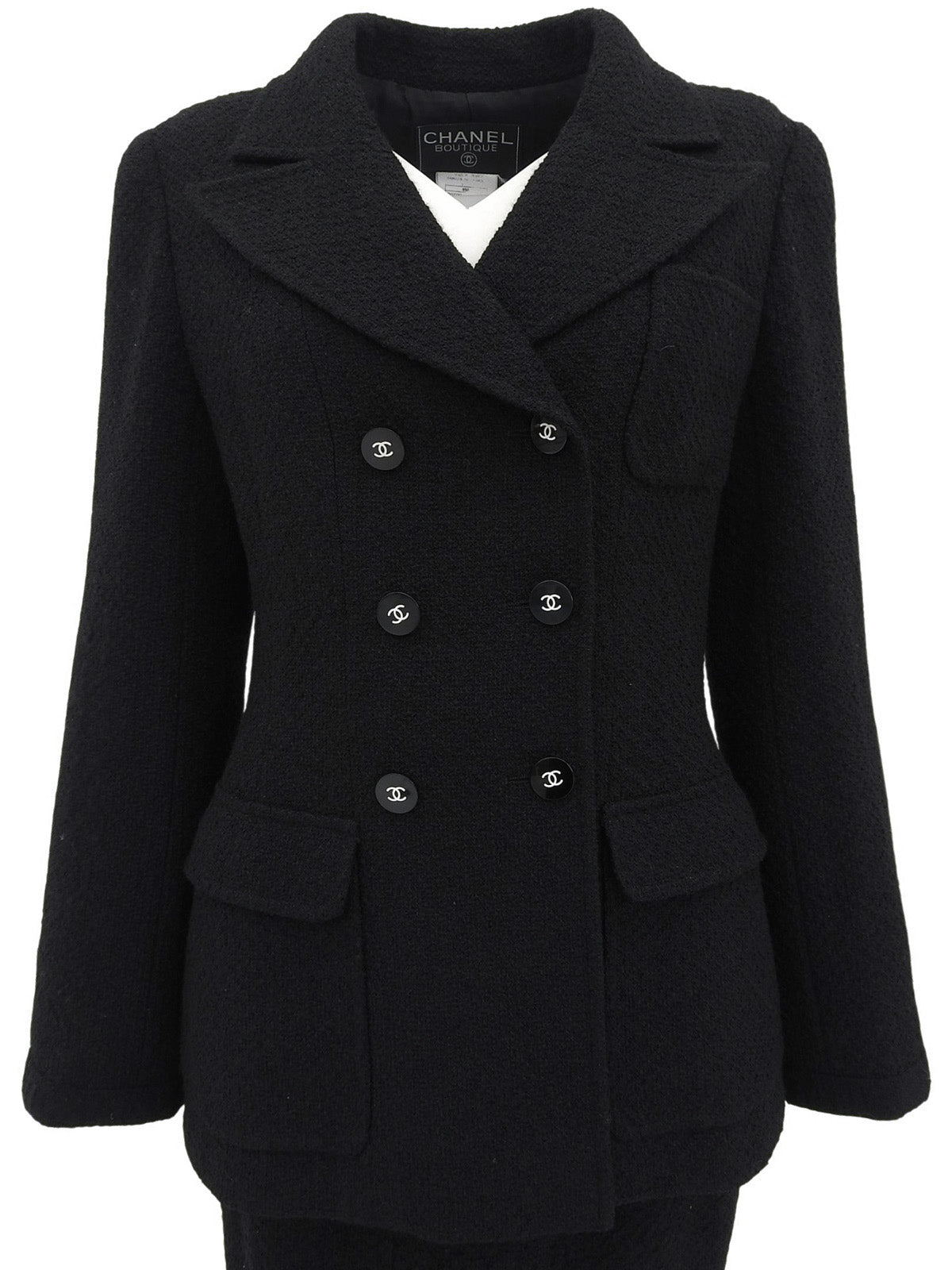 Back logo CC mark button double-breasted set up black