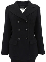 Back logo CC mark button double-breasted set up black