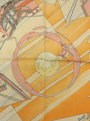 Carré 90 Face 大图案围巾，橙色