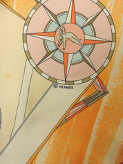 Carré 90 Face 大图案围巾，橙色