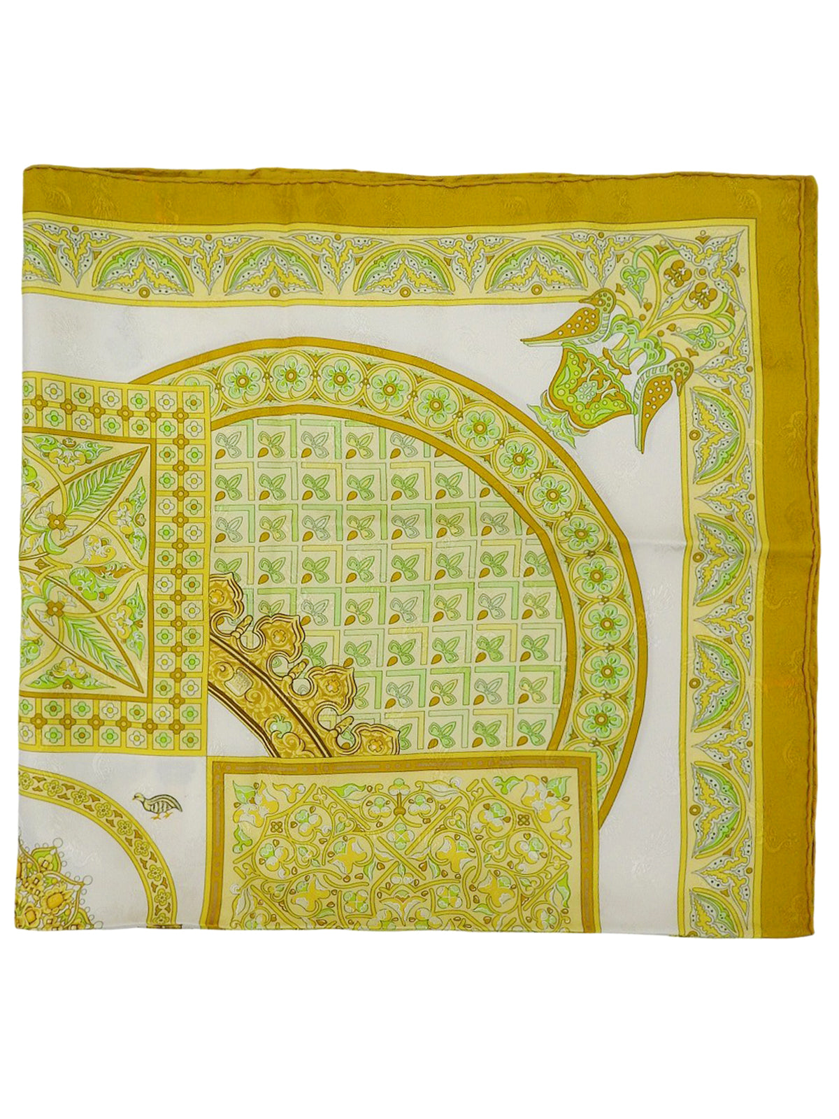 カレ90 Ciels Byzantinsパターンスカーフ イエロー