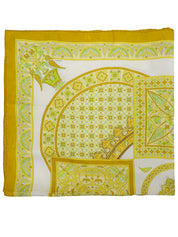 カレ90 Ciels Byzantinsパターンスカーフ イエロー
