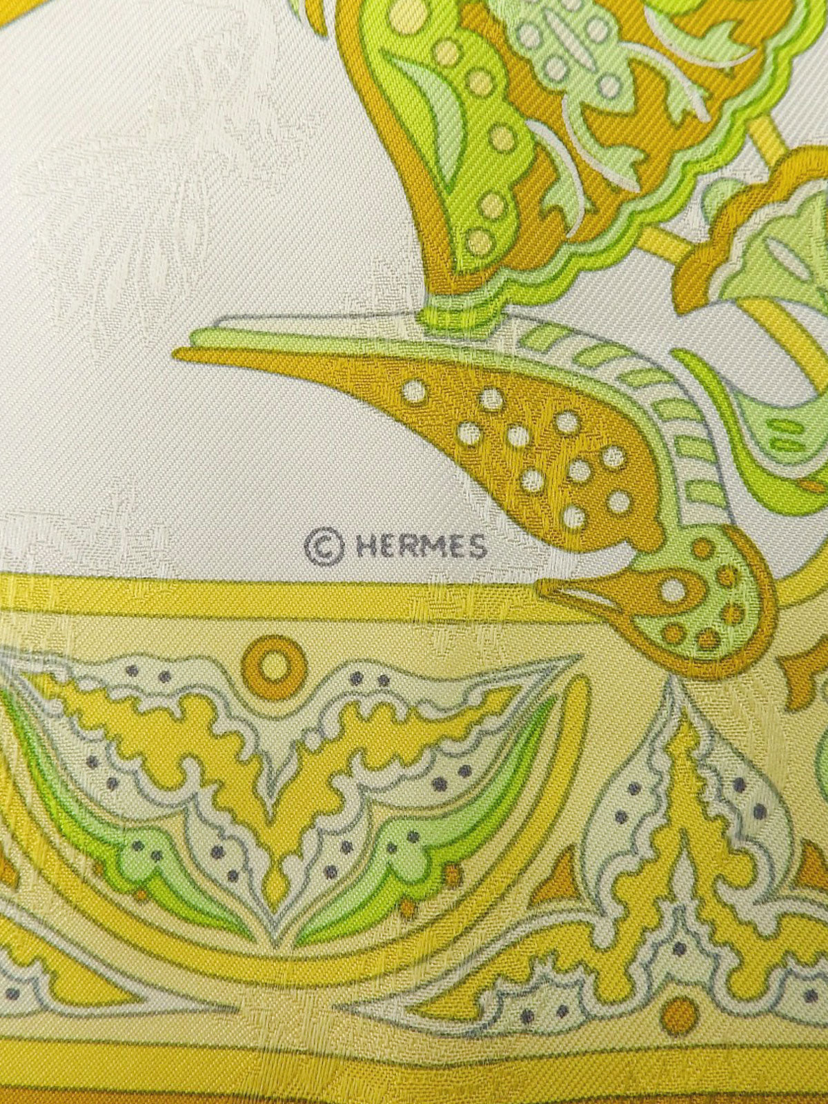 カレ90 Ciels Byzantinsパターンスカーフ イエロー