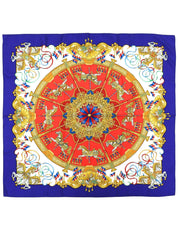 カレ90 LUNA PARKパターンスカーフ ブルー/マルチ