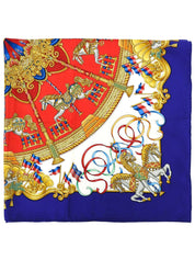 カレ90 LUNA PARKパターンスカーフ ブルー/マルチ