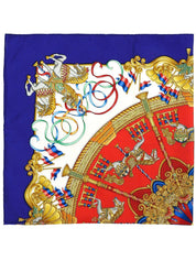 カレ90 LUNA PARKパターンスカーフ ブルー/マルチ