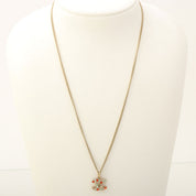 Multicolored Rhinestone CC Mark Necklace Gold/Multi