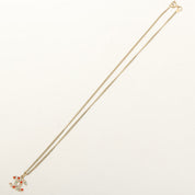 Multicolored Rhinestone CC Mark Necklace Gold/Multi