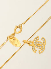 Rhinestone Mini CC Mark Necklace Gold