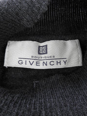 ロゴ刺繍半袖ニットトップス グレー