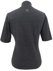 ロゴ刺繍半袖ニットトップス グレー