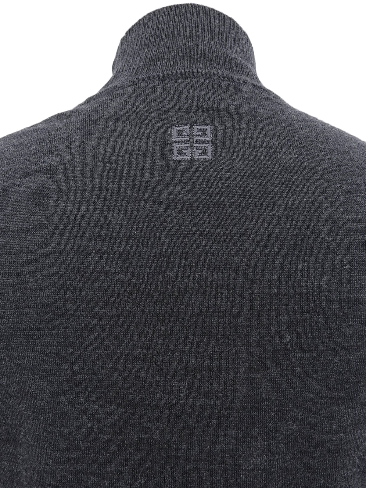 ロゴ刺繍半袖ニットトップス グレー