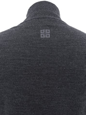 ロゴ刺繍半袖ニットトップス グレー