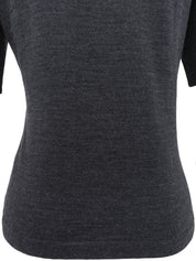 ロゴ刺繍半袖ニットトップス グレー