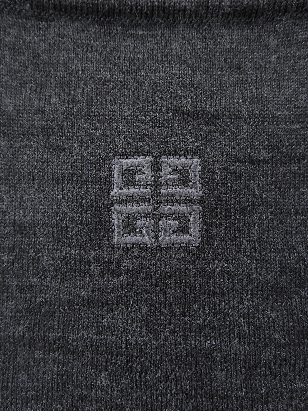 ロゴ刺繍半袖ニットトップス グレー