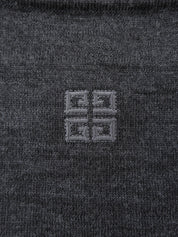 ロゴ刺繍半袖ニットトップス グレー