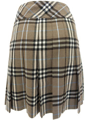 チェックパターンラップミニスカート ブラウン