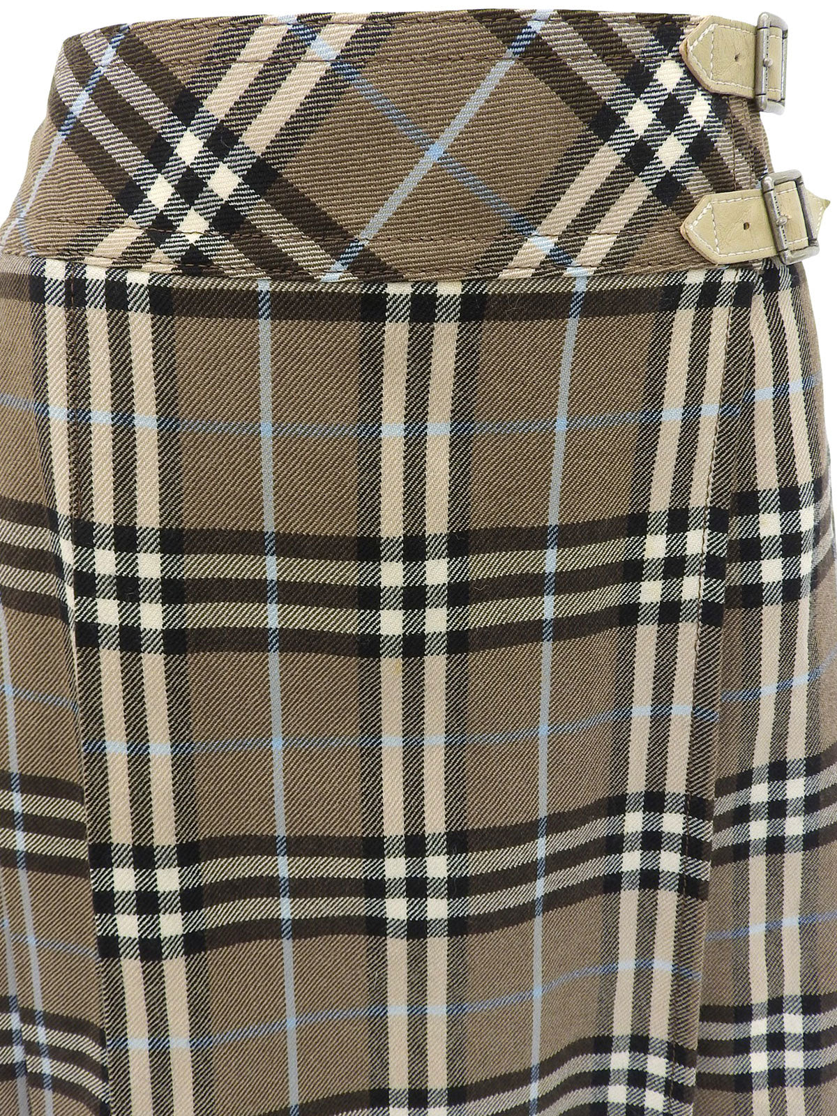 棕色格纹裹身迷你裙