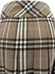 チェックパターンラップミニスカート ブラウン