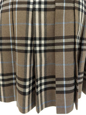 チェックパターンラップミニスカート ブラウン