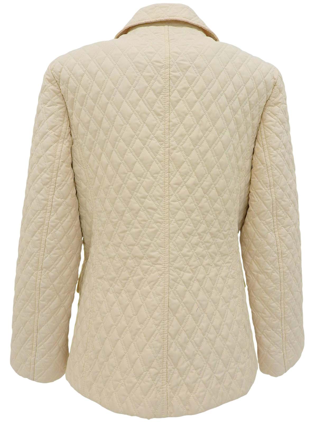 Quilted logo button jacket in ivory