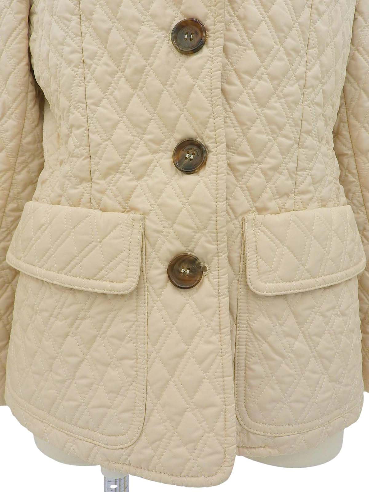 Quilted logo button jacket in ivory