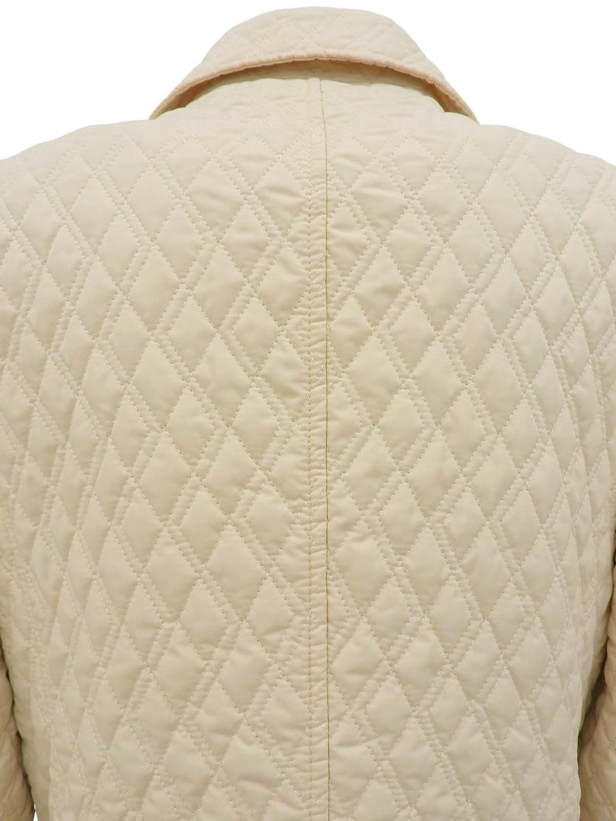 Quilted logo button jacket in ivory