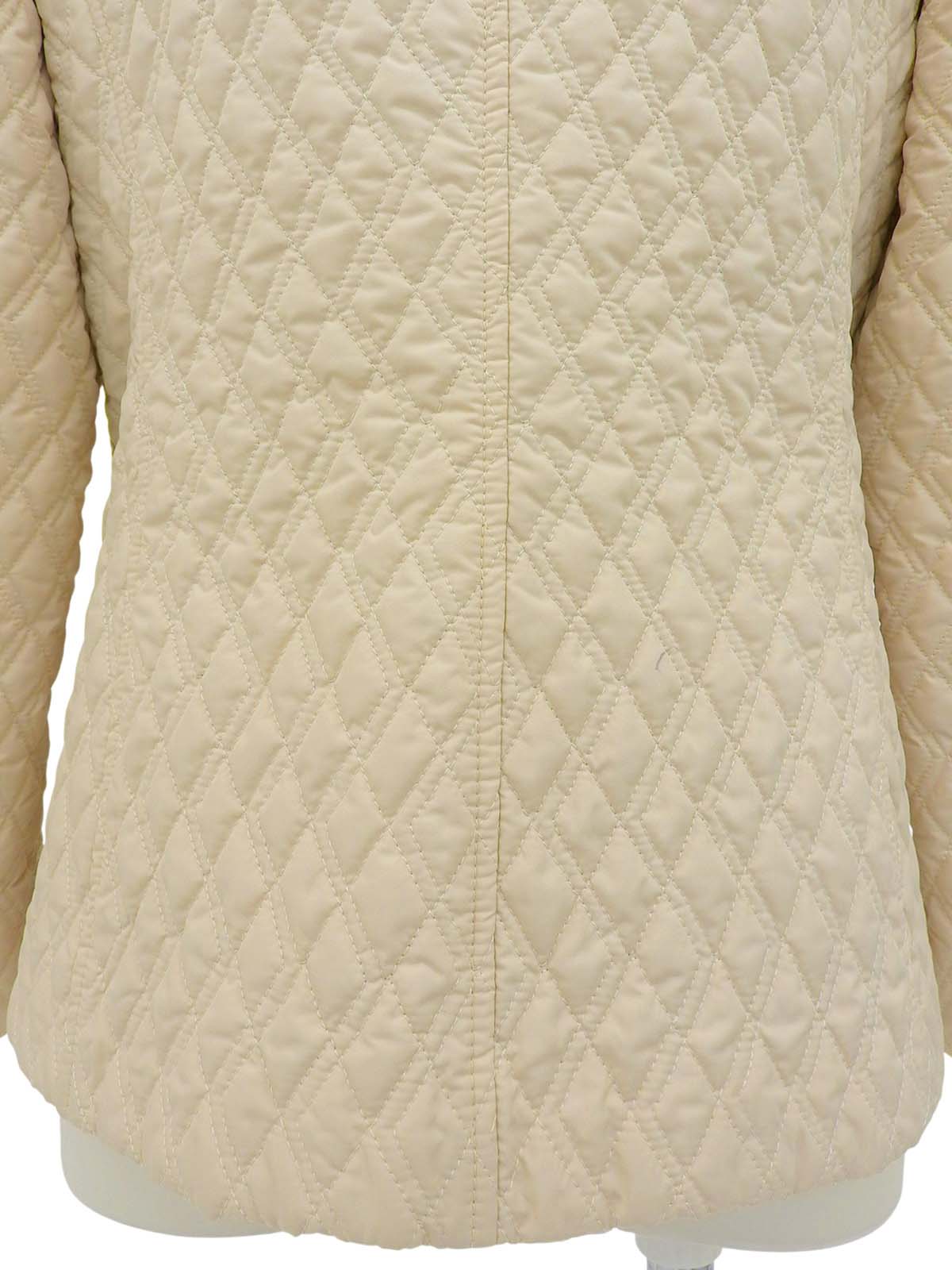 Quilted logo button jacket in ivory